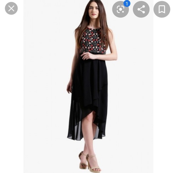 Zink London embroidered asymmetrical hem dress - Picture 2 of 8